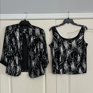 Black and Silver Women's Top Set